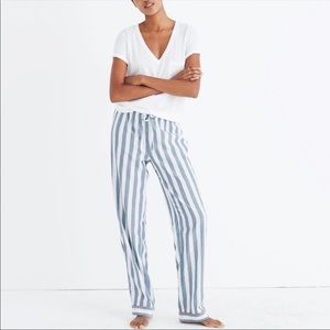 MADEWELL Blue Bedtime Pajama Pant Oxford Stripe M